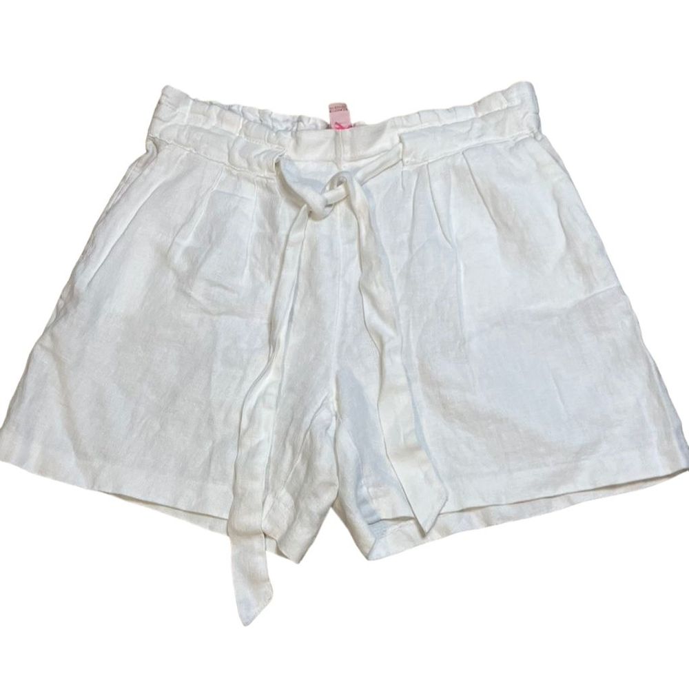 Lilly Pulitzer Kaylene Paperbag Shorts Linen White Women's Size S